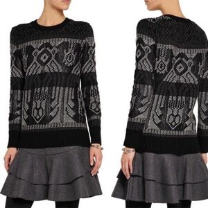 J. Crew mixed stitch blanket sweater B6521